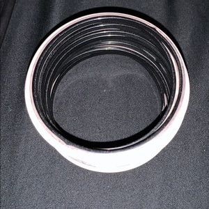 Thin Black and white plastic bangles